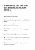 TLSAE COURSE ACTUAL EXAM SCRIPT  2026 QUESTIONS AND SOLUTIONS  GRADED A&plus;