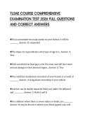 TLSAE COURSE COMPREHENSIVE  EXAMINATION TEST 2026 FULL QUESTIONS  AND CORRECT ANSWERS 