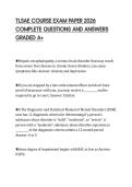 TLSAE COURSE EXAM PAPER 2026  COMPLETE QUESTIONS AND ANSWERS  GRADED A&plus;