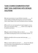 TLSAE COURSE EXAMINATION STUDY  SHEET 2026 QUESTIONS WITH DETAILED  SOLUTIONS