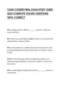 TLSAE COURSE FINAL EXAM STUDY GUIDE  2026 COMPLETE SOLVED QUESTIONS  100&percnt; CORRECT 