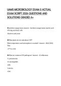 UAMS MICROBIOLOGY EXAM 5 ACTUAL  EXAM SCRIPT 2026 QUESTIONS AND  SOLUTIONS GRADED A&plus; 