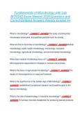 Fundamentals of Microbiology with Lab  BIOS242 Exam Newest 2026 Questions and  Correct Detailed Answers Already Graded A&plus; 