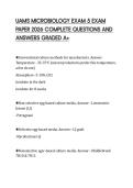 UAMS MICROBIOLOGY EXAM 5 EXAM  PAPER 2026 COMPLETE QUESTIONS AND  ANSWERS GRADED A&plus;