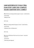 UAMS MICROBIOLOGY EXAM 5 FINAL  EXAM STUDY GUIDE 2026 COMPLETE  SOLVED QUESTIONS 100&percnt; CORRECT 