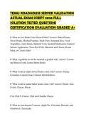TEXAS ROADHOUSE SERVER VALIDATION ACTUAL EXAM SCRIPT 2026 FULL SOLUTION TESTED QUESTIONS CERTIFICATION EVALUATION GRADED A&plus;