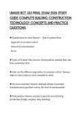 UMASS BCT 353 FINAL EXAM 2026 STUDY  GUIDE COMPLETE BUILDING CONSTRUCTION  TECHNOLOGY CONCEPTS AND PRACTICE  QUESTIONS