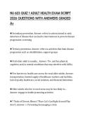 NU 623 QUIZ 1 ADULT HEALTH EXAM SCRIPT 2026 QUESTIONS WITH ANSWERS GRADED A&plus;