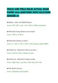 TRACK AND FIELD RULES ACTUAL EXAM PAPER 2026 QUESTIONS WITH SOLUTIONS GRADED A&plus;