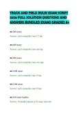 TRACK AND FIELD RULES EXAM SCRIPT 2026 FULL SOLUTION QUESTIONS AND ANSWERS BUNDLED EXAMS GRADED A&plus;