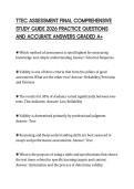 TTEC ASSESSMENT FINAL COMPREHENSIVE STUDY GUIDE 2026 PRACTICE QUESTIONS AND ACCURATE ANSWERS GRADED A&plus;