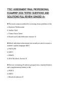 TTEC ASSESSMENT FINAL PROFESSIONAL EXAMPREP 2026 TESTED QUESTIONS AND SOLUTIONS FULL REVIEW GRADED A&plus;