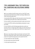TTEC ASSESSMENT FINAL TEST PAPER 2026 FULL QUESTIONS AND SOLUTIONS VERIFIED A&plus;