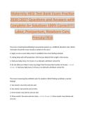 Maternity HESI Test Bank Exam Practice  2026&vert;2027 Questions and Answers with  Complete A&plus; Solutions 100&percnt; Correct&excl;&excl;&excl;&vert;  Labor&comma; Postpartum&comma; Newborn Care&comma;  Prenatal Risk