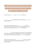 BMS 127 Final Exam Practice 2026&vert;2027  Questions and Answers with Complete  A&plus; Solutions 100&percnt; Correct&excl;&excl;&excl; 