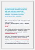 CLPNA JURISPRUDENCE EXAM &lpar;2026&rpar; &vert;&vert; MOST  RECENT EXAM 2026-2027 ACTUAL COMPLETE                REAL EXAM QUESTIONS AND  CORRECT                  ANSWERS &lpar;VERIFIED ANSWERS&rpar; ALREADY                   GRADED A&plus; &vert; GUARANTEED SUCCESS&excl;&excl;                       NEW