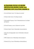 ULTRASOUND PHYSICS SPI REVIEW CERTIFICATION REVIEW PAPER 2026 QUESTIONS WITH SOLUTIONS GRADED A&plus;