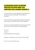 ULTRASOUND PHYSICS SPI REVIEW PRACTICE SOLUTION SHEET 2026 QUESTIONS WITH ANSWERS GRADED A&plus;