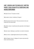 UNIT 1 DESIGN AND TECHNOLOGY WRITTEN PAPER 2 2026 EXAM-STYLE QUESTIONS AND MODEL RESPONSES