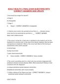 ADULT HEALTH 1 FINAL EXAM QUESTIONS WITH CORRECT ANSWERS 2026 UPDATE&period;