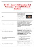 Bio 183 - Exam 4 2026 Questions And  Answers &vert; A&plus; Graded &vert; With Expert  Solutions