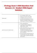 Virology Exam 4 2026 Questions And  Answers &vert; A&plus; Graded &vert; With Expert  Solutions