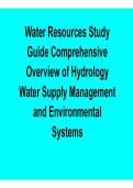 Water Resources Study Guide Comprehensive Overview of Hydrology Water Supply Management Comprehensive Questions Answers Detailed Explanations 2025&sol; 2026