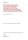 WGU C920 Contemporary Curriculum Design and Development in Nursing Education 2026 latest updated version with expert interventions