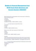 Module 2 Financial Management from M100 Exam 2026&sol;2027 Study Questions with Correct Answers