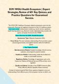 D391 WGU&colon; Health Ecosystem &vert; Expert Strategies&comma; Review of 60&plus; Key Quizzes&comma; and Practice Questions for Guaranteed Success&period;