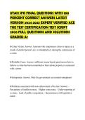 UTAH SFO FINAL QUESTIONS WITH 100 PERCENT CORRECT ANSWERS LATEST VERSION 2024 2025 EXPERT VERIFIED ACE THE TEST CERTIFICATION TEST SCRIPT 2026 FULL QUESTIONS AND SOLUTIONS GRADED A&plus;