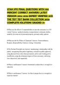 UTAH SFO FINAL QUESTIONS WITH 100 PERCENT CORRECT ANSWERS LATEST VERSION 2024 2025 EXPERT VERIFIED ACE THE TEST TEST BANK COLLECTION 2026 COMPLETE SOLUTIONS GRADED A&plus;