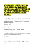 UTAH SFO FINAL QUESTIONS WITH 100 PERCENT CORRECT ANSWERS LATEST VERSION 2024 2025 EXPERT VERIFIED ACE THE TEST UPDATED REVIEW PAPER 2026 QUESTIONS AND CORRECT ANSWERS GRADED A&plus;