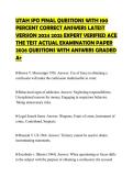 UTAH SFO FINAL QUESTIONS WITH 100 PERCENT CORRECT ANSWERS LATEST VERSION 2024 2025 EXPERT VERIFIED ACE THE TEST ACTUAL EXAMINATION PAPER 2026 QUESTIONS WITH ANSWERS GRADED A&plus;
