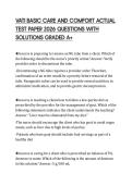 VATI BASIC CARE AND COMFORT ACTUAL TEST PAPER 2026 QUESTIONS WITH SOLUTIONS GRADED A&plus;