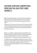 VATI BASIC CARE AND COMFORT FINAL PAPER 2026 FULL Q&A STUDY GUIDE GRADED A&plus;