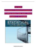 Introduction to Statistical Investigations 2nd Edition Test Bank by Nathan Tintle and Beth L&period; Chance Chapters 1&ndash;11 Complete Practice Questions and Answers