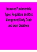 Insurance Fundamentals Types&comma; Regulation&comma; and Risk Management Study Guide and Exam Questions Comprehensive Questions Answers Detailed Explanations 2025&sol; 2026
