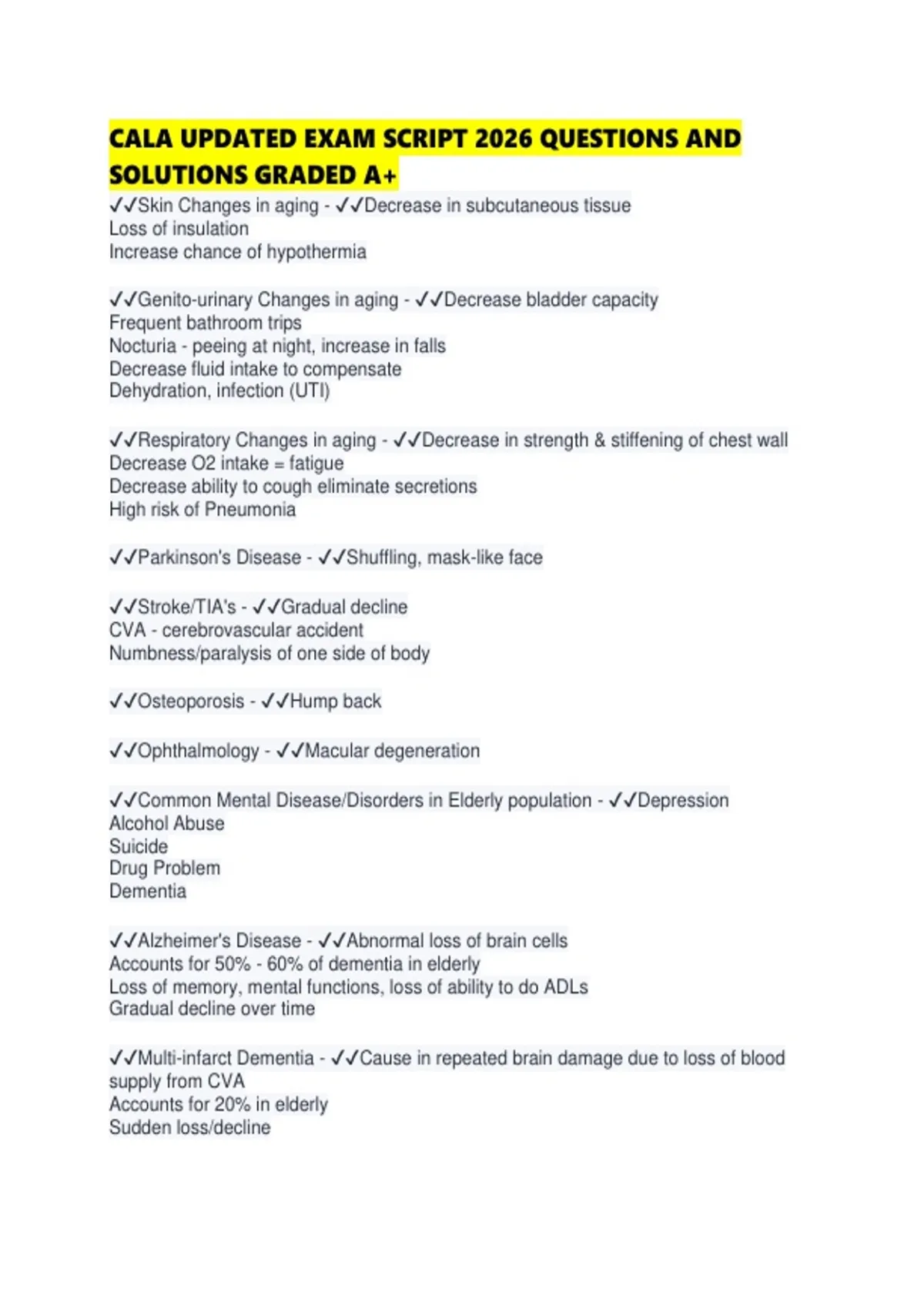 CALA UPDATED EXAM SCRIPT 2026 QUESTIONS AND SOLUTIONS GRADED - CALA ...