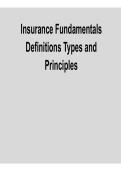 Insurance Fundamentals Definitions&comma; Types and Principles Study Guide Comprehensive Questions Answers Detailed Explanations 2025&sol; 2026