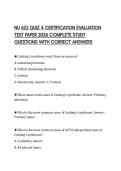 NU 623 QUIZ 4 CERTIFICATION EVALUATION TEST PAPER 2026 COMPLETE STUDY QUESTIONS WITH CORRECT ANSWERS