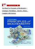 Test Bank For Principles of Biochemistry &ndash; Lehninger &lpar;7th Edition&rpar; &ndash; David L&period; Nelson &ndash; Complete with Answers