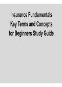 Insurance Fundamentals Key Terms & Concepts for Beginners Study Guide PDF 2026