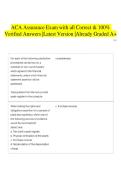 ACA Assurance Exam with all Correct & 100&percnt; Verified Answers &vert;Latest Version &vert;Already Graded A&plus;