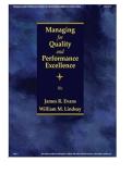 Managing for Quality and Performance Excellence &ndash; 10th Edition &ndash; Test Bank by Evans & Lindsay &ndash; Complete Multiple-Choice and Essay Questions