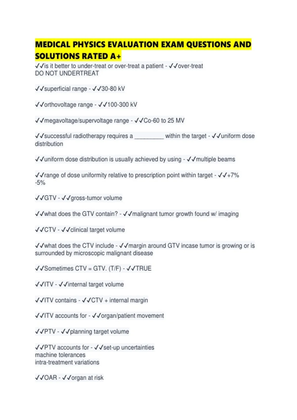 Biomedical Physics Example Question MEDICAL PHYSICS EVALUATION EXAM QUESTIONS AND SOLUTIONS RATED - Medical ...