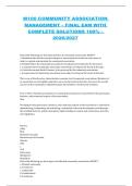 M100 Community Association Management Final Exam 2026&sol;2027 Complete Solutions with 100&percnt; Correct Answers