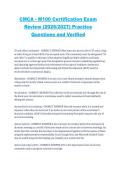CMCA M100 Certification Exam Review 2026&sol;2027 Practice Questions and Verified Answers