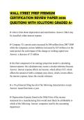 WALL STREET PREP PREMIUM CERTIFICATION REVIEW PAPER 2026 QUESTIONS WITH SOLUTIONS GRADED A&plus;