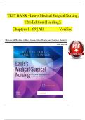 Test Bank For Lewis's Medical- Surgical Nursing&comma; 12th Edition by Mariann M&period; Harding&comma; Jeffrey Kwong&comma; Debra Hagler Chapter 1-69 Complete
